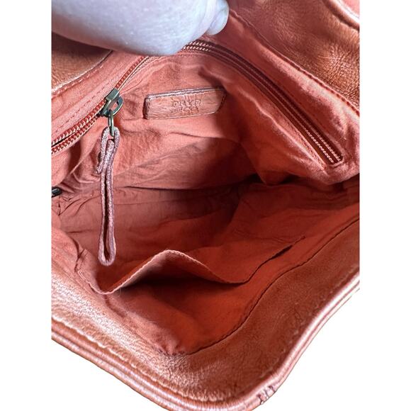 Frye & Co Backpack Small Leather and woven Esme Book Bag paprika - Picture 5 of 12